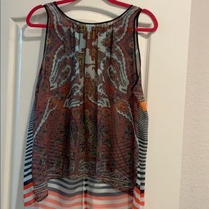 Bright colored sleeveless tunic top